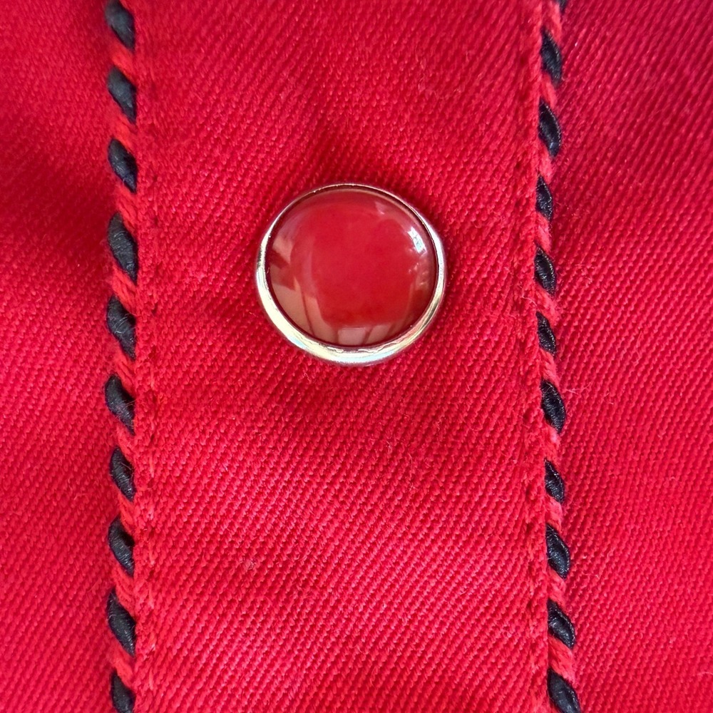 Scully Womens Red Western Snap Embroidered Horseshoe Rose Shirt  Size XL Cowgirl - Picture 10 of 10